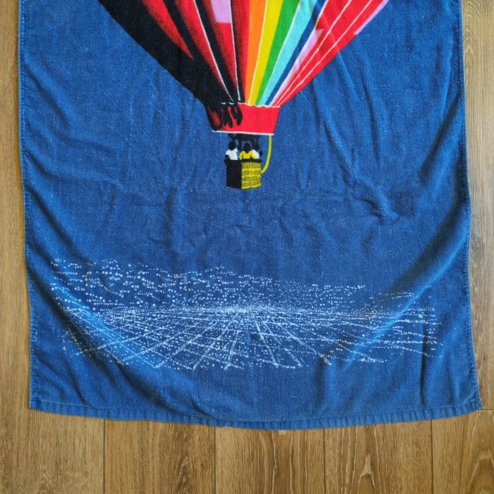 Vintage Seven‎ Seas Hot Air Ballon Beach Towel - Retro Colorful Bright EUC